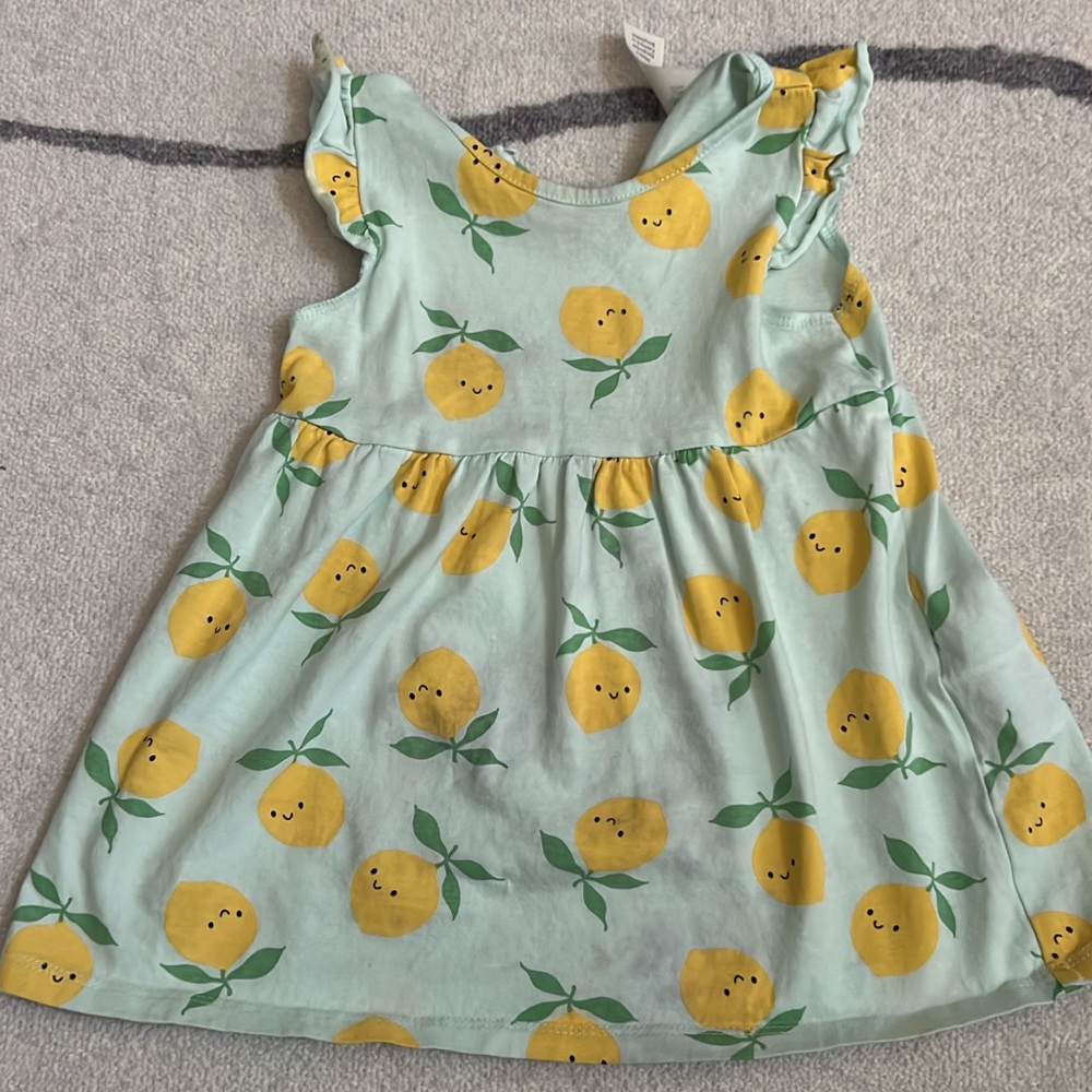 Sunny Lemon Kids Dress - Mint and Yellow